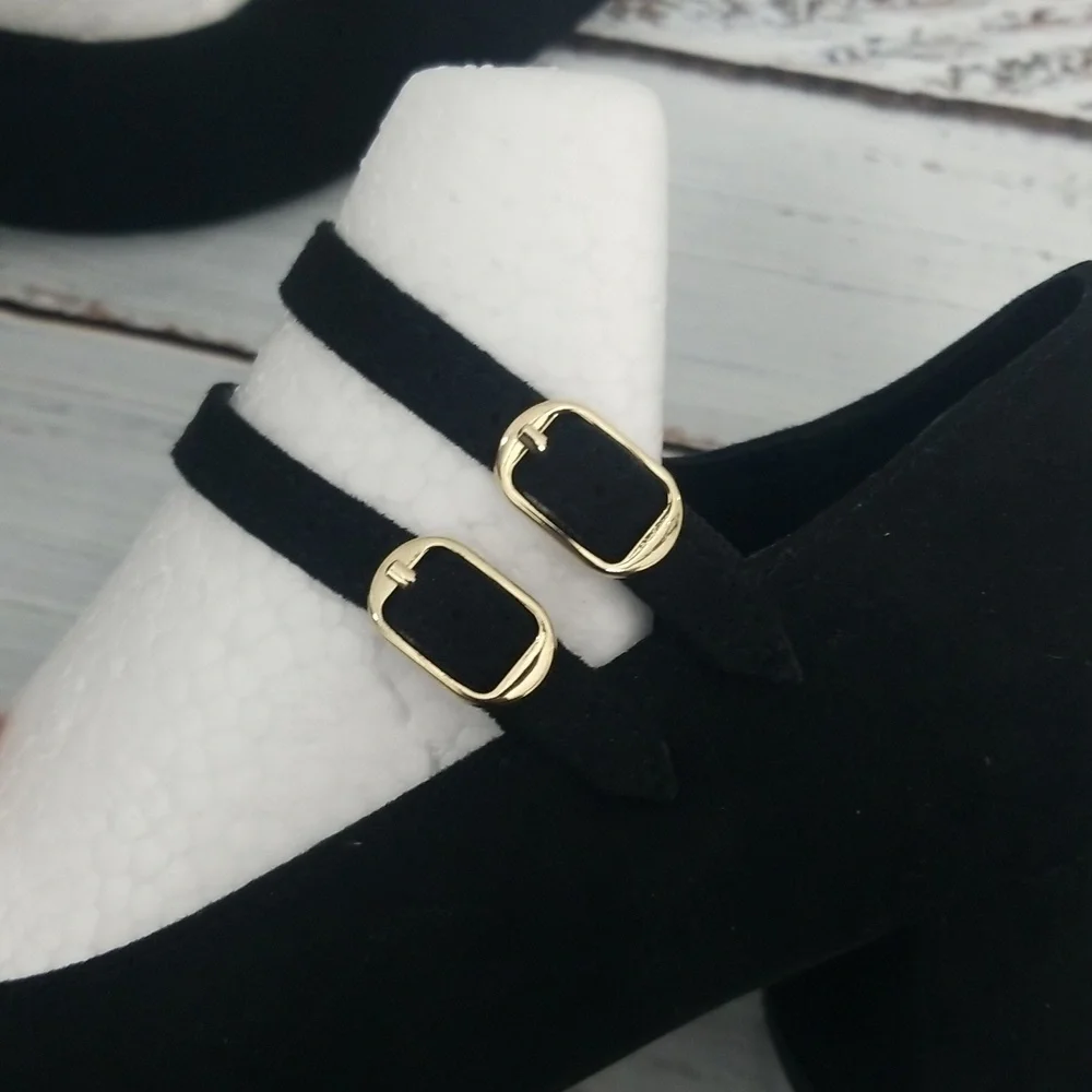 Black 2 Strap Cato Heels - Picture 7 of 9